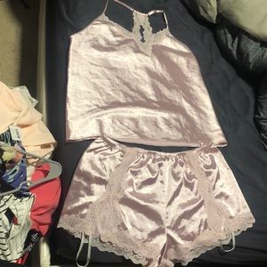 INC satin pink sleep set